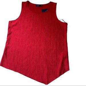 Apt 9 Red Sleeveless Asymmetrical Blouse Size XXL NWT